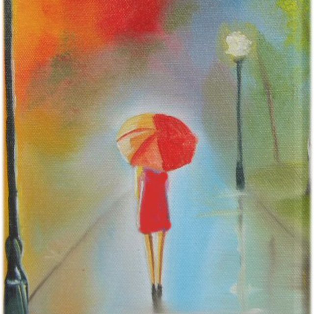 赤い傘の女
